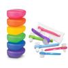 AmeriCan Goods 6/Pk Pro Retainer Box Tropical Assorted Color Holders with 6/Pk Mini Denture Brushes Clean & Care Set Retainer Case with Brushes view 1