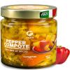 Gusta Pepper Compote in Olive Oil on a Bed of Spices - Made in Italy - Organic Bell Peppers Glass Jar with Extra Virgin Olive Oil - Non-GMO, All Natural - Perfect Snack - 9.88oz Glass Jar view 1