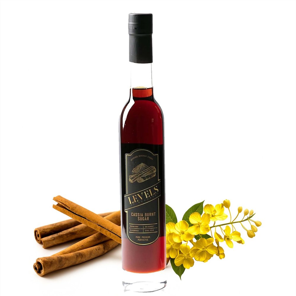 Cassia Cinnamon Burnt Sugar Simple Syrup for Cocktails  All-Natural, Vegan, Kosher & Gluten-Free Perfect for Old Fashioneds Mix, Whiskey (12 fl OZ, Cinnamon)