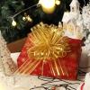 6 Pieces Pull Bow Large 6 Inch Organza Pull Bow Present Wrapping Pull Bow with Ribbon for Gift Wrapping Baskets Wedding (Gold) view 4