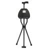 2-in-1 Walking Cane with Seat Portable Walking Cane Walking Stick Aluminum Alloy Folding Cane with Seat Lightweight 2.16 Lbs Black view 1