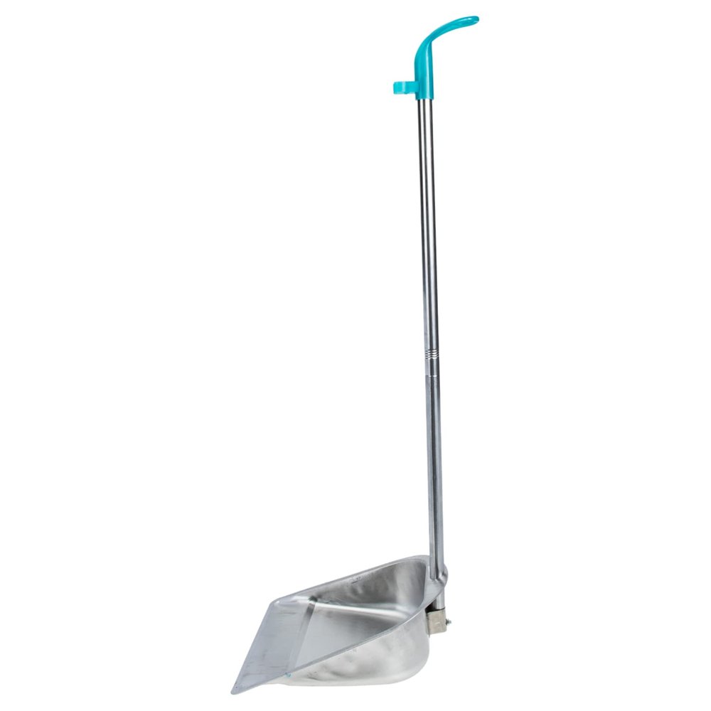 Beaupretty Home Dust Pan Long Handle Sturdy Stainless Steel Cleaning Dustpan for Effortless Home Cleaning No-Bend Design for Indoor and Outdoor Use