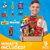 Chamoy Pickle Kit by CHRONOS 9 Piece Kit includes Alamo Big Tex Chamoy pickle, Skwinkles Watermelon Flavor, Lucas Gusano (tamarind), Lucas Polvos (chamoy), Tajin Packet, Fruit Roll Up, Tamarind Pulp Candy, Takis Fuego and Chronos Magnet view 2