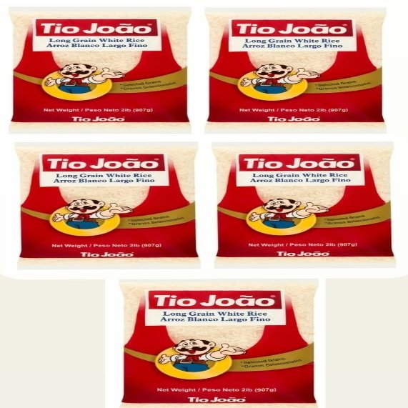Arroz Branco Brasileiro Tio Joo 907g - Pack 5 x 907g - Brazilian White Rice