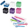 AmeriCan Goods 6/Pk Euro Denture Care Bath Box Case with 6/Pk Mini Denture Brushes Denture Retainer Bath Cases with Rinsing Basket & Brushes view 1