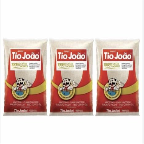 Arroz Branco Brasileiro Tio Joo 907g - Pack 3 x 907g - Brazilian White Rice
