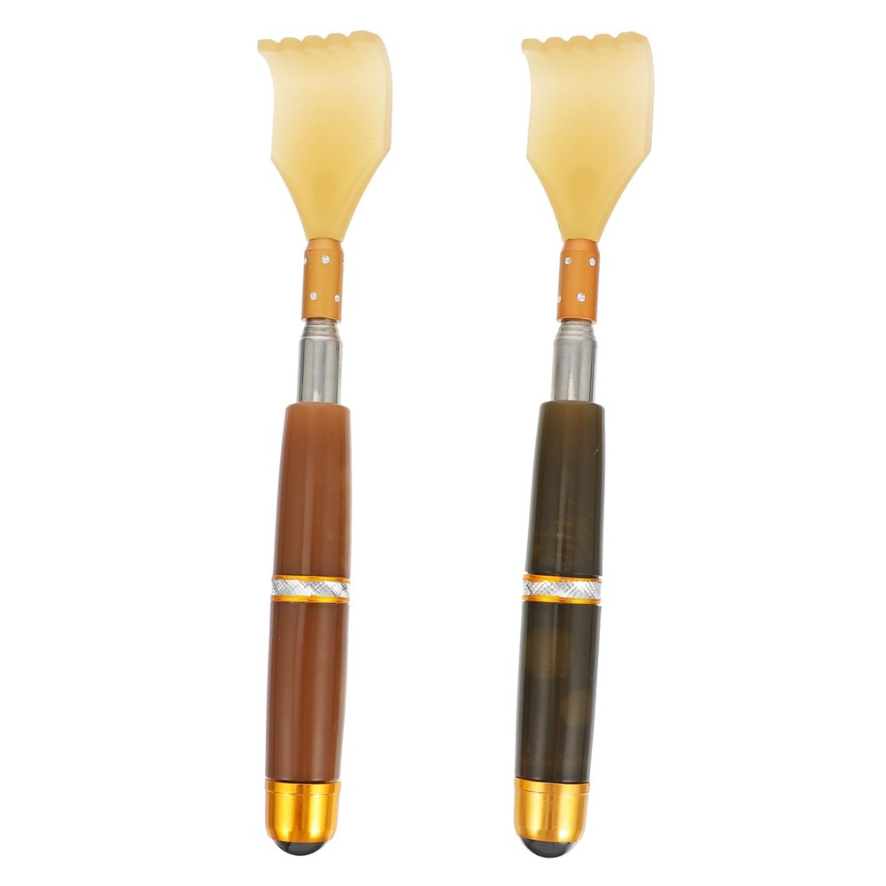 FRCOLOR 2pcs Retractable Back Scratcher Self-Massage Body Massagers for Itching Relief Material Green for Ages