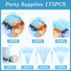 175Pcs Blue Dog Birthday Party Supplies, Blue Plates and Napkins Party Decorations, Blue Paper Plates for Children Birthday Party Decorations, Serve 25 Guest view 2