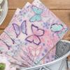 20 Pieces Butterfly Napkins 6.7x6.7 Purple Butterfly and Flower Guest Towels, Disposable Decorative Paper Dinner Napkins for Spring Summer Butterfly Birthday Wedding Holiday Party Tableware Decor view 4