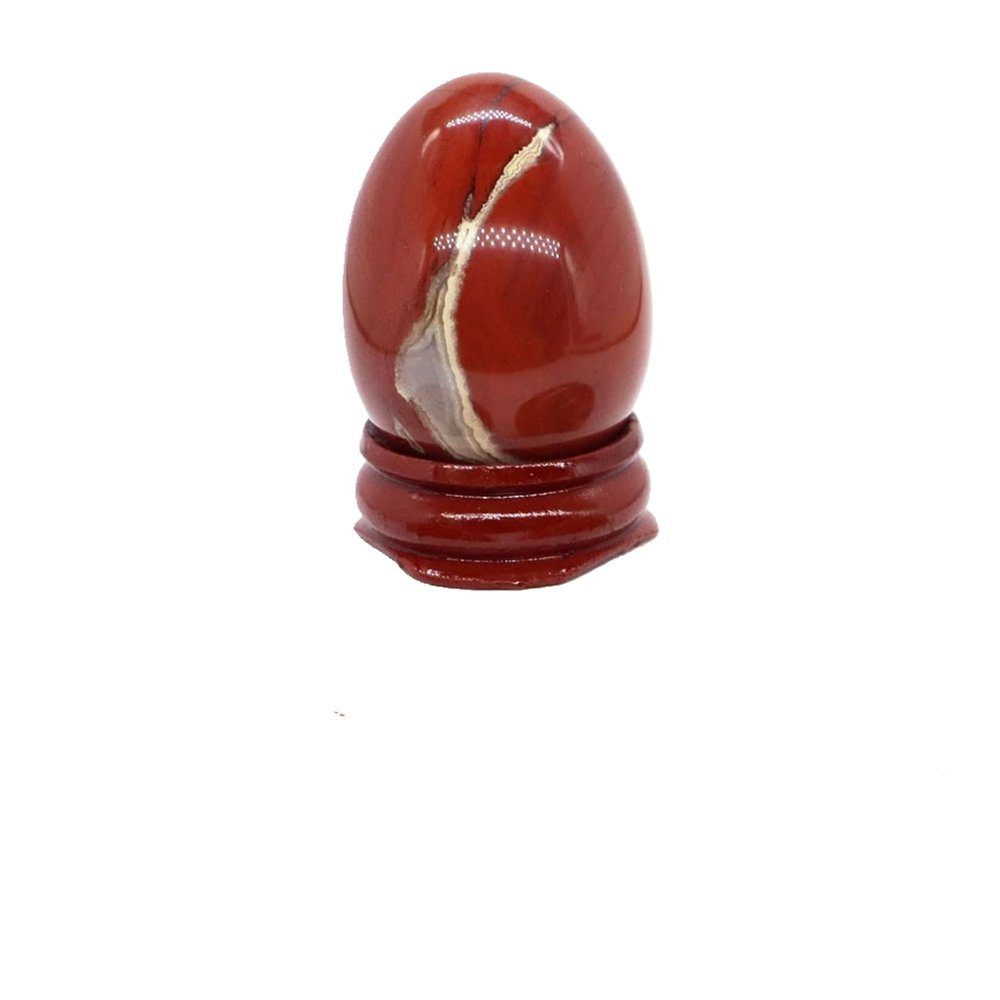 KAKAYE 30x40mm Yoni Egg Crystal Stone Natural Kegel Exercise Jade Egg Tightening Crystal Balls Nephrite Jade Yoni Egg(Red Jasper,1PC)