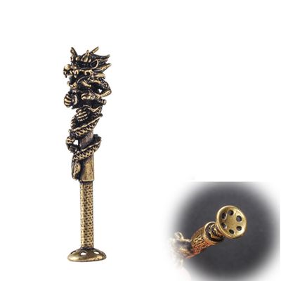 to bacco Pipe Tamper Tools Pipe Pressure Rod Vintage Engraved Pipe Accessories Cleaner Tamper Tool Suitable for Bar Table Ornaments (Imperial Loong)