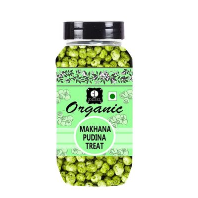 EDZZEL Organic Roasted Makhana Pudina Treat Traditional Premium Quality Hygienically Packed | Vegan | Gluten Friendly | NON-GMO | Indian Origin - 300 gm
