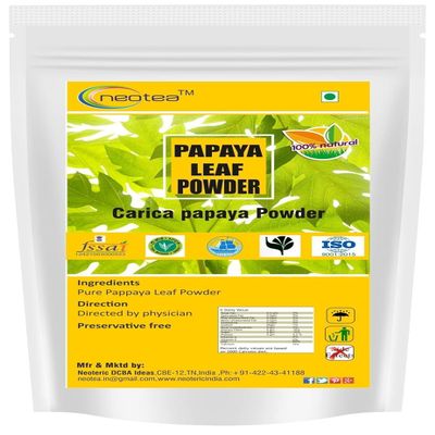 neotea Papaya Leaf Powder, 300g GM (0.6 lbs) | Dried from Fresh Green Leaves | Carica Papaya Powder | Non-GMO | Raw Leaf Powder (NO Fruit, NO Seeds)