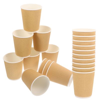 FOMIYES 50pcs Double Paper Cups for Coffee and Disposable Corrugated Cups and Stylish Design for Parties and Events