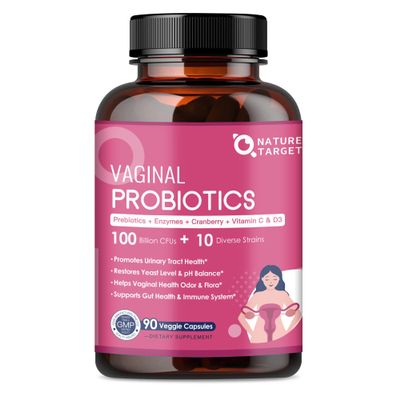 NATURE TARGET Women's Probiotics, 100 Billion CFUs, 90 Count (45 Servings)