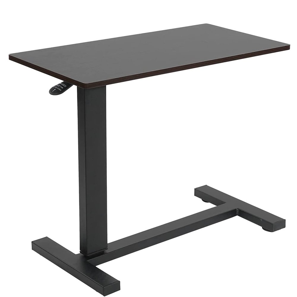 Danneon Over Bed Sofa End Table, Mobile Laptop Table Computer Desk, Height Adjustable Bedside Table, 80x40cm, Black