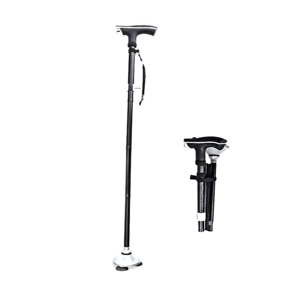 Cane - Foldable, Adjustable, Lightweight Aluminum Offset Walking Cane - Collapsible Walking Stick with Ergonomic Handle - Ideal Daily Living Aid for Limited Mobility Crutches