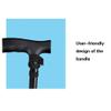 Cane - Foldable, Adjustable, Lightweight Aluminum Offset Walking Cane - Collapsible Walking Stick with Ergonomic Handle - Ideal Daily Living Aid for Limited Mobility Crutches view 3