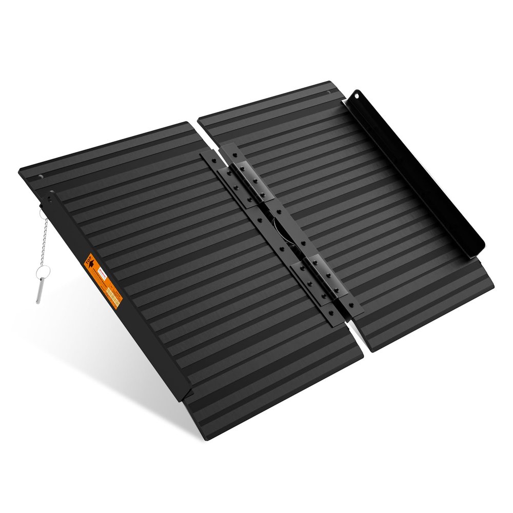Black Aluminum Ramp 2FT, With Non-Slip Surface Wheelchair Ramp, Folding Portable Wheelchair Ramps for Home Steps,Scooter Ramp for Car, Stairs, Doorways, Curbs, 800 LBS Weight Capacity, 28.3" W x 24''L