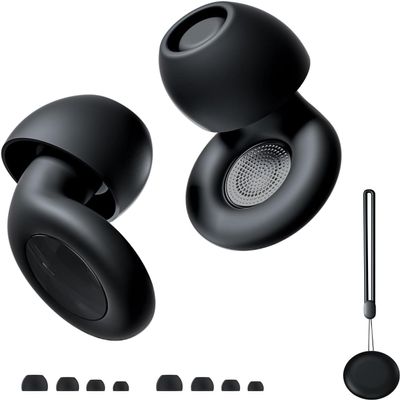 Ear Plugs for Sleeping Noise Cancelling, Perfect -30dB Reusable Silicone Earplugs for Noise Reduction, Hearing Protection Ear Plugs for Focus, Study, Work, Sleep  4 Size Eartips in XS/S/M/L-Black