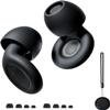 Ear Plugs for Sleeping Noise Cancelling, Perfect -30dB Reusable Silicone Earplugs for Noise Reduction, Hearing Protection Ear Plugs for Focus, Study, Work, Sleep  4 Size Eartips in XS/S/M/L-Black view 1