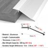 EliteBloom Aluminum Threshold Ramp for Uneven Floors, Interior Floor Cover Strips with Reducer, Wood to Tile Flooring Transition Strip, Easy to Clean (Silver L170Cm(67 in)) view 2
