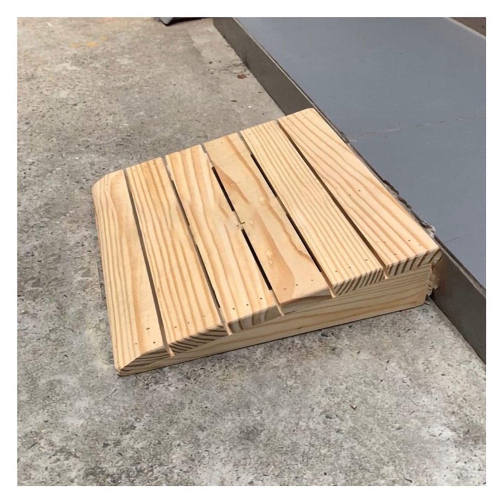 EliteBloom Portable Wooden Threshold Ramp for Doorway 2"" 3"" 4"" 5"" 6"" Rise, Non-Slip Surface Durable Entry Ramp for Home/Garden Step/Sheds Doors (38.8X35X15Cm/15.2X13.8X6In)