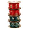 PLAFOPE 4rolls Christmas Ribbon Decor of Festive Ribbons Red Snowman Patterns for Crafts Wrapping Holiday Decorations for Parties and Seasonal Decor view 1