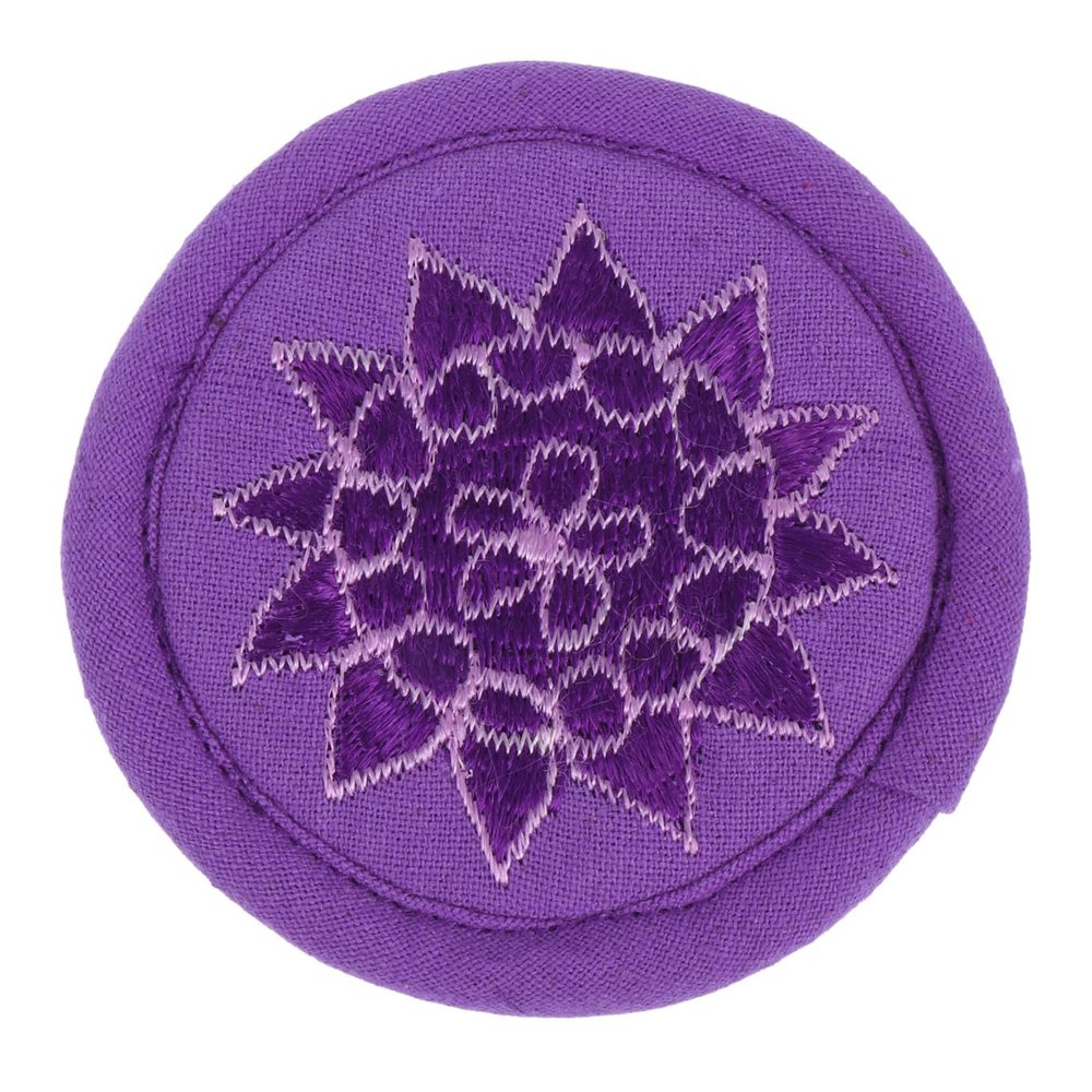BESTonZON 1pc Handmade Singing Bowl Pad Embroidered Cushion for Meditation Small Purple for Studios and Buddhist Sound Bowl Decoration