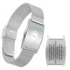 BURISSKY Adjustable Medical Alert Bracelets for Women Men with Free Engraving,Personalized Custom Emergency Identification ID Waterproof Mesh Wristbands (8.5, Silver Style with White Symbol) view 1