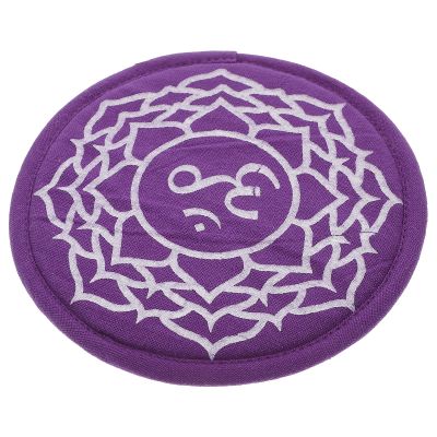 BESTonZON Tibetan Handmade Singing Bowl Mat Durable Embroidery Cushion for Meditation Purple Coaster for Sound Healing and Relaxation for Buddha Hall Decor