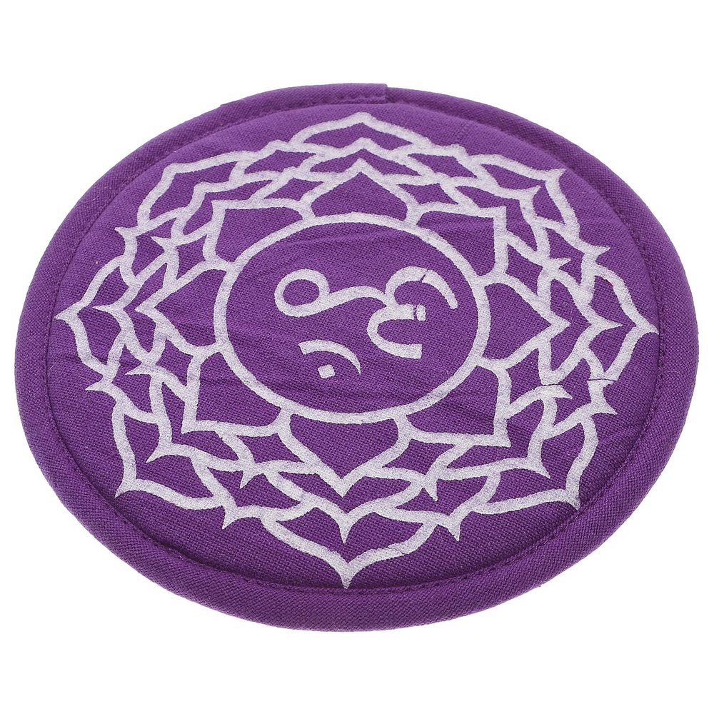 BESTonZON Tibetan Handmade Singing Bowl Mat Durable Embroidery Cushion for Meditation Purple Coaster for Sound Healing and Relaxation for Buddha Hall Decor
