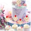 Hohopeti 30pcs Double Insertion Chinese Paper Cake Topper Wedding Cake Decorations Chinese Theme view 2