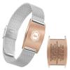 BURISSKY Personalized Medical Alert Bracelets for Men Women with Free Engraving,Adjustable Emergency Identification ID Waterproof Mesh Wristbands (8.5, Silver Band with Rose Gold Tag) view 1