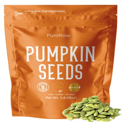PuroRaw Pumpkin Seeds 1lb, Pepitas Raw Pumpkin Seeds to Eat, Pumpkin Seed, Pumpkin Seeds Unsalted Pumpkin Seeds Raw, Super Seeds, Shelled Pumpkin Seeds, Raw Pepitas, Pumpkin Seeds Bulk 16oz
