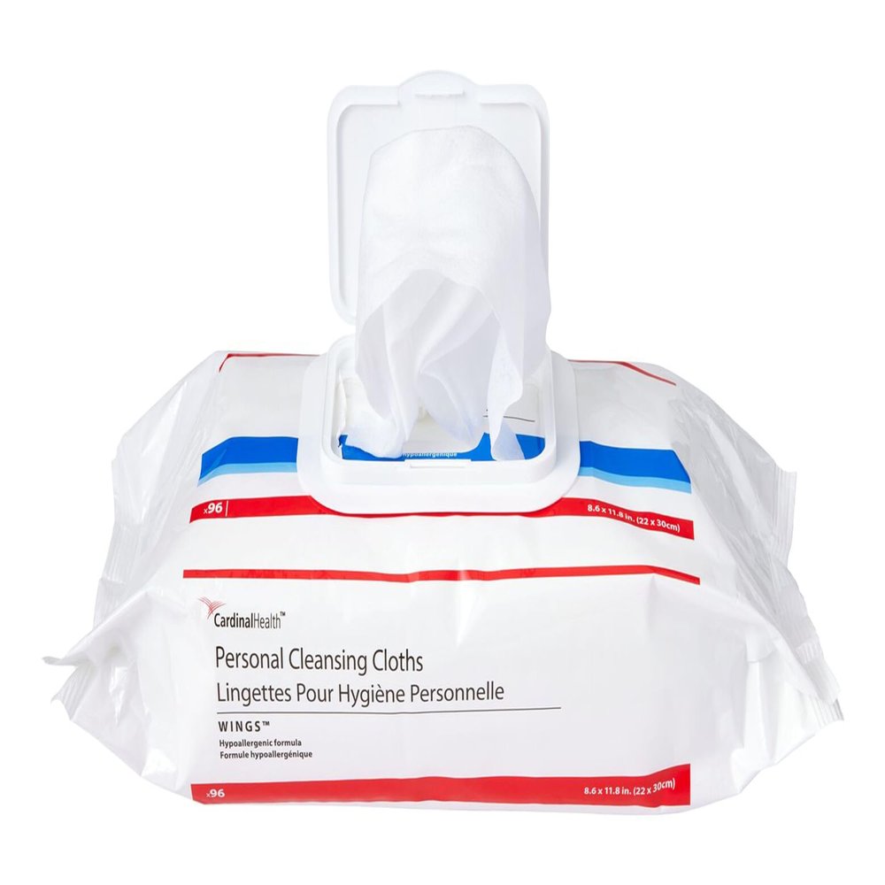 Cardinal Health WINGS Personal Cleansing Cloths, Softpack, 48 Count per Pack, 5199S, Case of 12 Packs