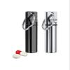 SNIME Pill Dispenser Pill Holder Keychain, Stainless Steel Pill Case, Outdoor Emergency Pill Box, 2 Pack Pill Organizer for Daily Camping (Color : Black and Sliver) view 1