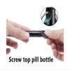 SNIME Pill Dispenser Pill Holder Keychain, Stainless Steel Pill Case, Outdoor Emergency Pill Box, 2 Pack Pill Organizer for Daily Camping (Color : Black and Sliver) view 4
