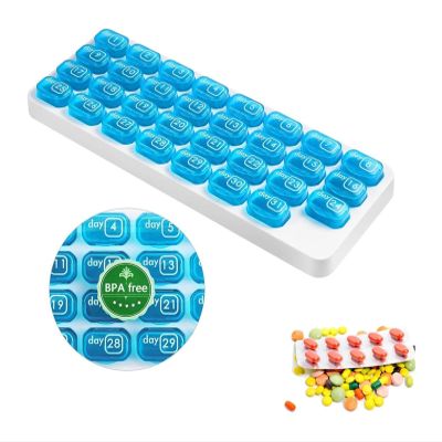 SNIME Pill Dispenser Pill Box, 31 Day Pill Case Detachable Airtight Daily Pill Holder,Compact Travel Medicine Pods, Quick Refill and Easy Open (Size : 1 time a Day)