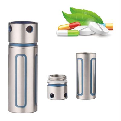 SNIME Pill Dispenser Titanium Pill Holder Keychain,Waterproof Travel Portable Pill Container Cases,Outdoor EDC Emergency Medicine Storage (Size : Style 6)