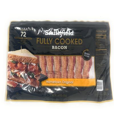Smithfield Hometown Original Fully Cooked Bacon 10.5oz - 1 package - 72 slices