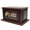 250lbs Personalized Urns for Ashes Made of Solid Pine Wood, Custom Urn Box for Human Ashes, Large Burial and Cremation Urns for Ashes, Walnut Design (Design 11) view 1