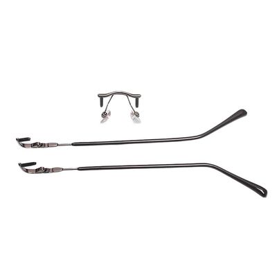 CHMADO Eyeglasses Temple,Ear Hook Holder Grip,1 Pair Metal Eyeglass Temples Nose Bridge Replacement Kit 1-Hole Rimless Glasses Repair Parts Kit, Grey, Parent