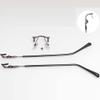 CHMADO Eyeglasses Temple,Ear Hook Holder Grip,1 Pair Metal Eyeglass Temples Nose Bridge Replacement Kit 1-Hole Rimless Glasses Repair Parts Kit, Grey, Parent view 3
