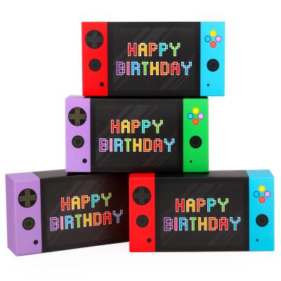 Adecortalk Video Game Party Favor Boxes-16 PCS Gamer On Theme Gifts Boxes for Boys Kid Birthday Decorations Video Game Controller Shape Goodie Candy Bags Gamer Party Supplies