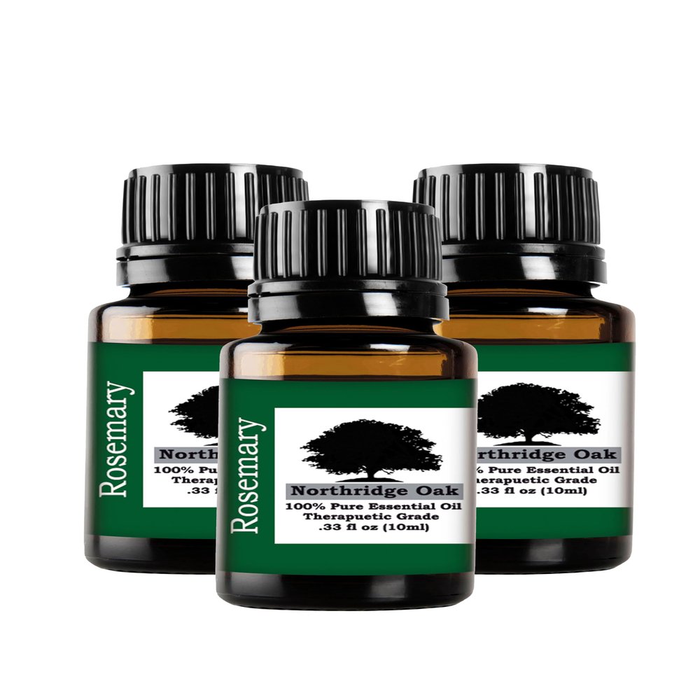 Northridge Oak - 100% Pure Rosemary (Rosmarinus officinalis) - Premium Therapeutic Grade, Natural & Undiluted for Aromatherapy, Hair Growth & Focus - 10ml