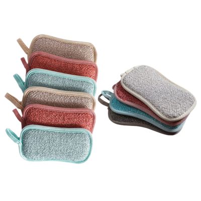 10pcs Kitchen Dish Cleaning Sponges Thick Cotton-Linen Household Scrub Sponges for Efficient Dishwashing Oil Removal and Versatile Use Pans Bowls and Cups