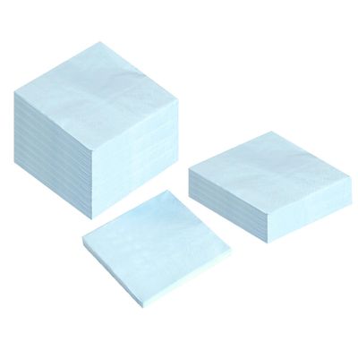 200 Pack Cocktail Napkin 2-Ply Dessert Napkins Folded 5 x 5 Inches Disposable Napkins for Dinner Wedding Birthday Baby Shower Party Bridal Anniversary Reception Event (200, Light Blue)