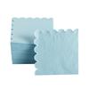 100 Pack Cocktail Napkin 2-Ply Scalloped Edged Dessert Napkins Folded 5 x 5 Inches Disposable Napkins for Dinner Wedding Birthday Party Bridal Anniversary Reception Event (Light Blue) view 4