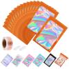 150-pack 6 x 9 in Holographic Mylar Bags with Clear Window Resealable Foil Pouches for Food Storage Smell Proof Edible Packaging Zip Bag for Cookies, Jewelry and Small Business, Thank You Stickers view 1